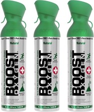  3 pack Boost Oxygen Portable Canned Oxygen, Natural, 10L