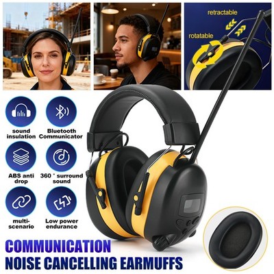 Electronic Digital FM Radio Bluetooth Headphones Ear Protection Safety Ear Muffs