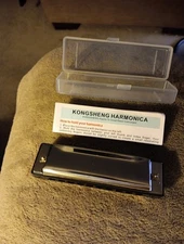 KONGSHENG 10 Hole Blues Beginner Harmonica. Ships Free 