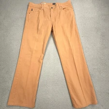 AG Adriano Goldschmied Jeans Men 38x34 Orange Peach Protege Straight Leg Stretch