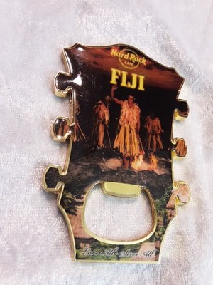Hard Rock Cafe Bottle Opener Magnet Headstock Fiji 3