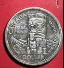 1958 Canada SILVER $1 Queen Elizabeth Indian "Totem" Pole! Choice AU! Old Coin!