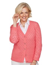 Ladies Cardigan Pointelle Knit by Chums