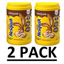 2 PACK  Nesquik Chocolate Powder Drink Mix 44.9 oz. Each total 5.6 lbs  EXP 2027
