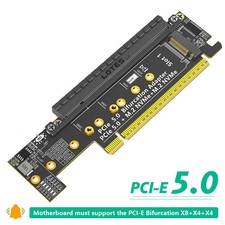 PCIe 5.0 X16 to Dual M.2 NVMe Adapter Card X16/X8/X4 Slot Converter Board