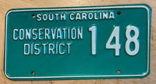 SOUTH CAROLINA CONSERVATION DISTRICT LICENSE PLATE " 148 " SC