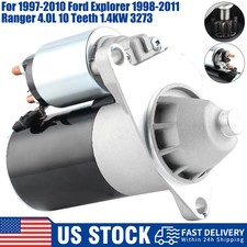 Starter 3273 For 1997-2010 Ford Explorer & 2005-2010 Ford Mustang V6 4.0L 1.4 KW