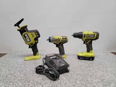 #ad Ryobi 3 Tool Combo Kit Cordless Li Ion 18V Max One HP $119.99
