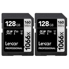 Lexar LSD1066128G-BNNNU 128GB Professional 1066x SDXC UHS-I Card Silver...