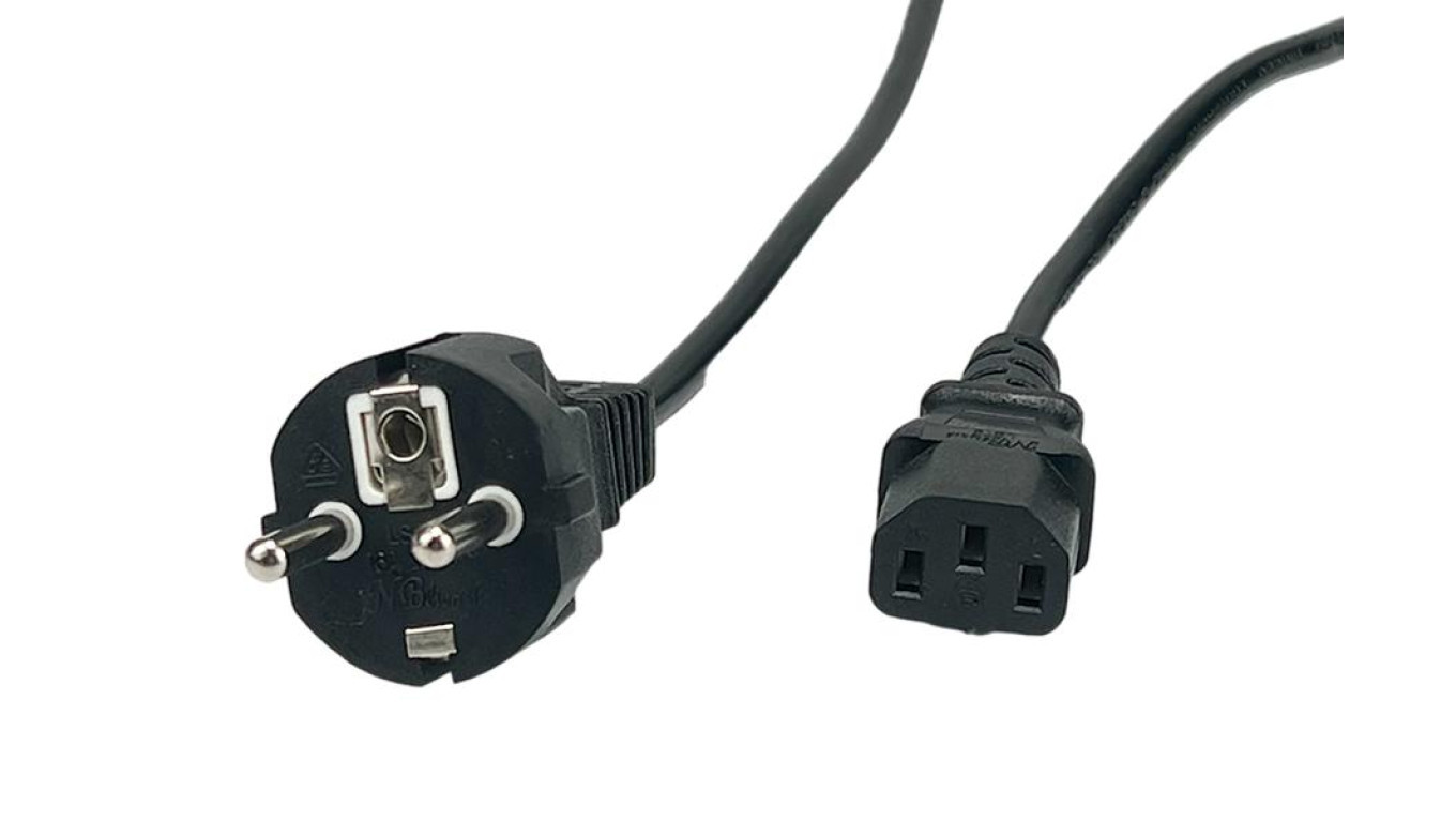 Power Cord CEE7 IEC C13 - POSAC-C13EU12 Black 1.2m /T2UK