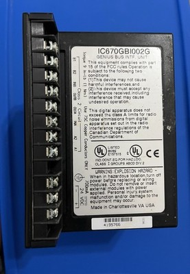 GE FANUC FIELD CONTROL GENIUS BUS INTERFACE WITH BASE  MODEL: IC670GBI002G