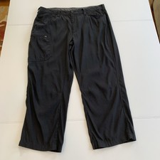 Eddie Bauer Men  s Black Nylon Hiking Pants 36x30 Hemmed to 26  Inseam