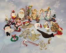 Lot 24 Christmas Ornaments Various Yrs - Some Vintage & Homemade & 1 Hallmark