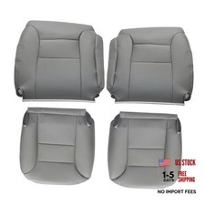 Driver and Passenger Side Bottom  Back Seat Covers Replacement Leather Gray