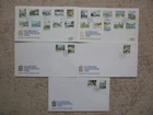 GUERNSEY - 1984-91 DEFINITIVE SET COMPLETE ON 5 FIRST DAY COVERS
