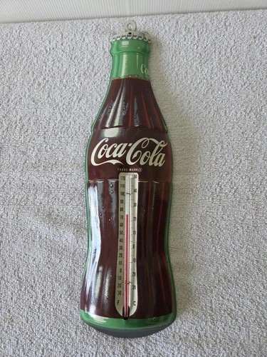 Donasco Coca-Cola Vintage Metal Bottle Shaped Thermometer 1950s