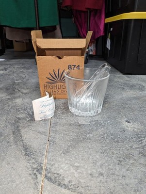 Princess House Vintage Highlights Lead Crystal Ice Bucket and Tongs