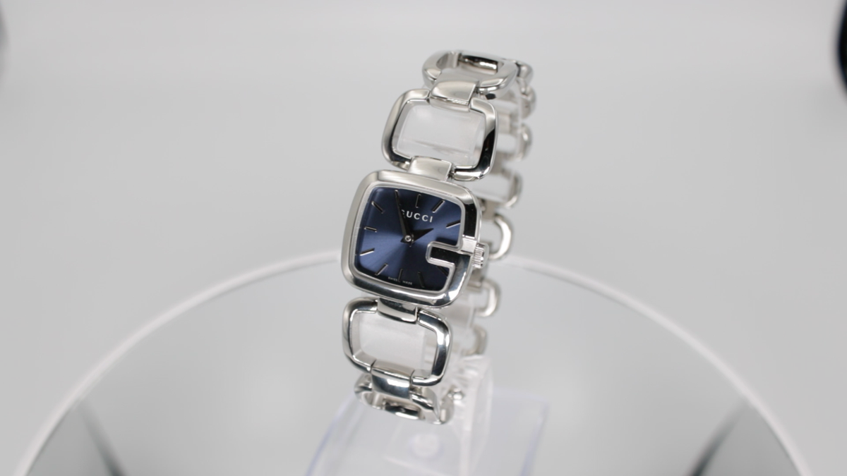 GUCCI YA125508 G-Blue Sunbrushed Dial Ladies Watch 24mmx22.5mm | eBay