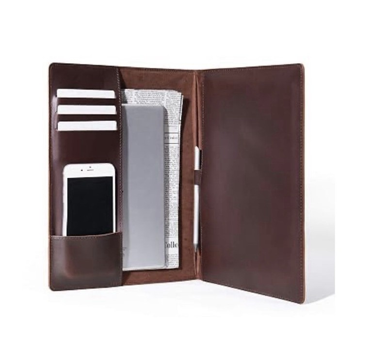 NIB Jeereal Leather Padfolio Cover Lovely Brown Quality Gift Office Exec