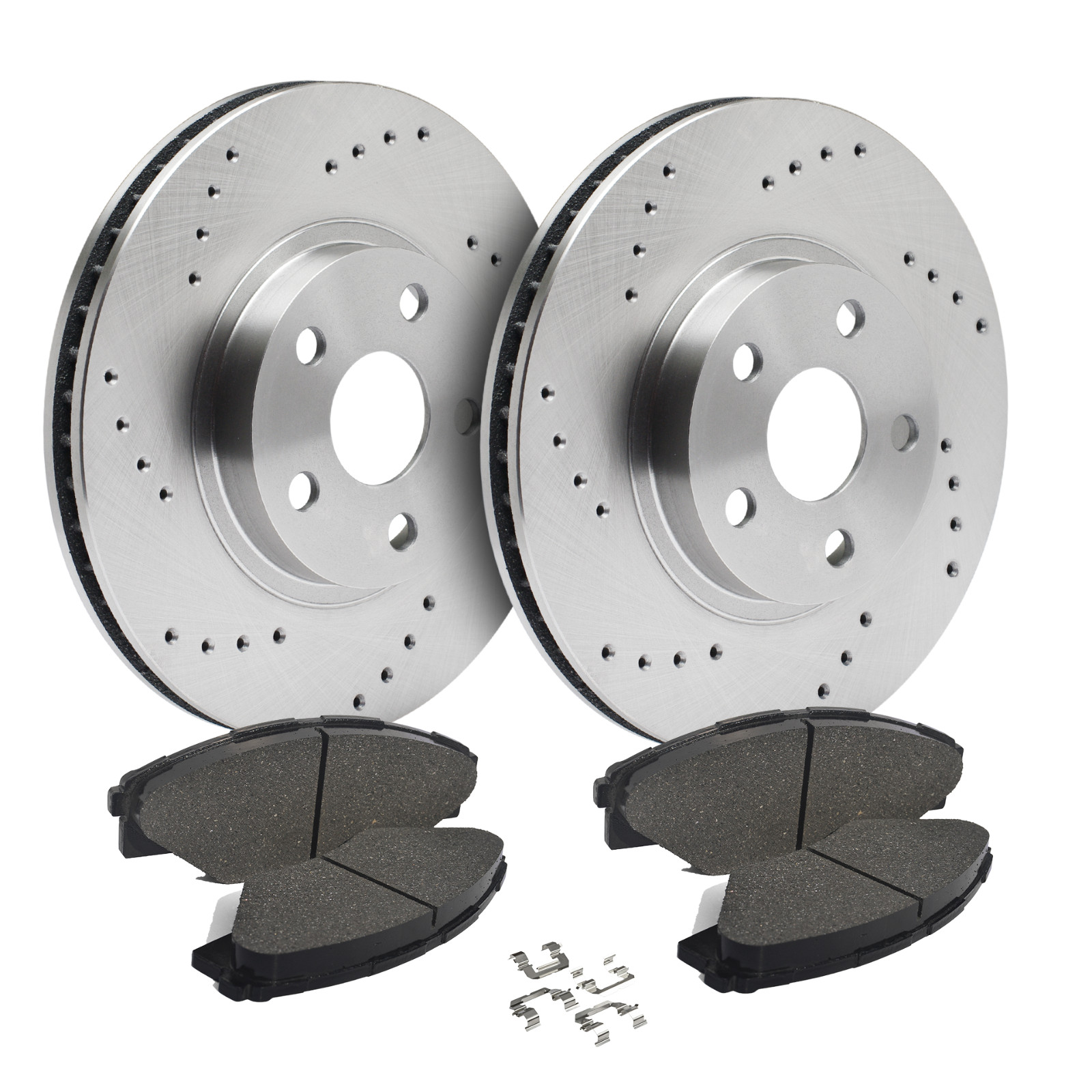 Rear Drilled Brake Rotors + Pads for 2016-2021 Chevy Cruze Bolt EV Volt