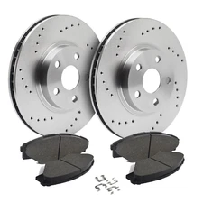 Rear Drilled Brake Rotors + Pads for 2008-2012 Infiniti EX35 EX37 G25 G35 G37