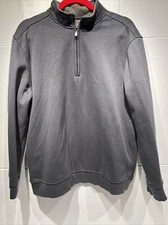 Van Heusen Flex Classic Fit Pullover Sweater Size Mens Large Gray 1/4 Zip