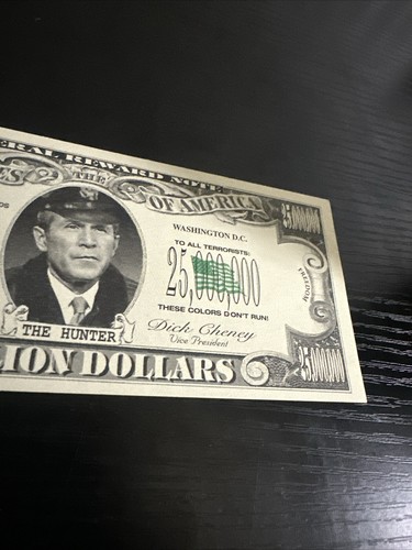 2002 USA Reward Promissory Note $25 Million The Hunter George Bush 9/11 Revenge$ - Picture 5 of 11