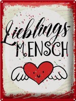 Blechschild Spruch Lieblingsmensch Herz Engel 30X40 Cm Deko Schild Tin Sign