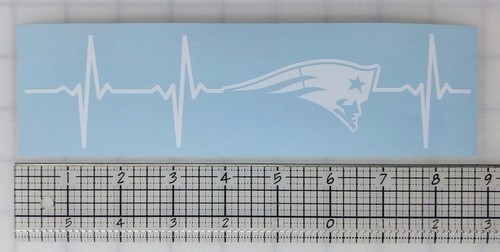 Large New England Patriots Heartbeat Vinyl Decal Sticker - Pick Your Color! - Picture 4 of 7