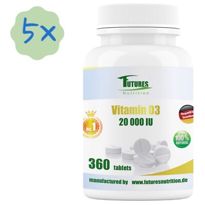 Vitamin D3 20.000 I.E Hochdosiert - Vitamin D3 20000 IU 5x360 Tabl - Premium