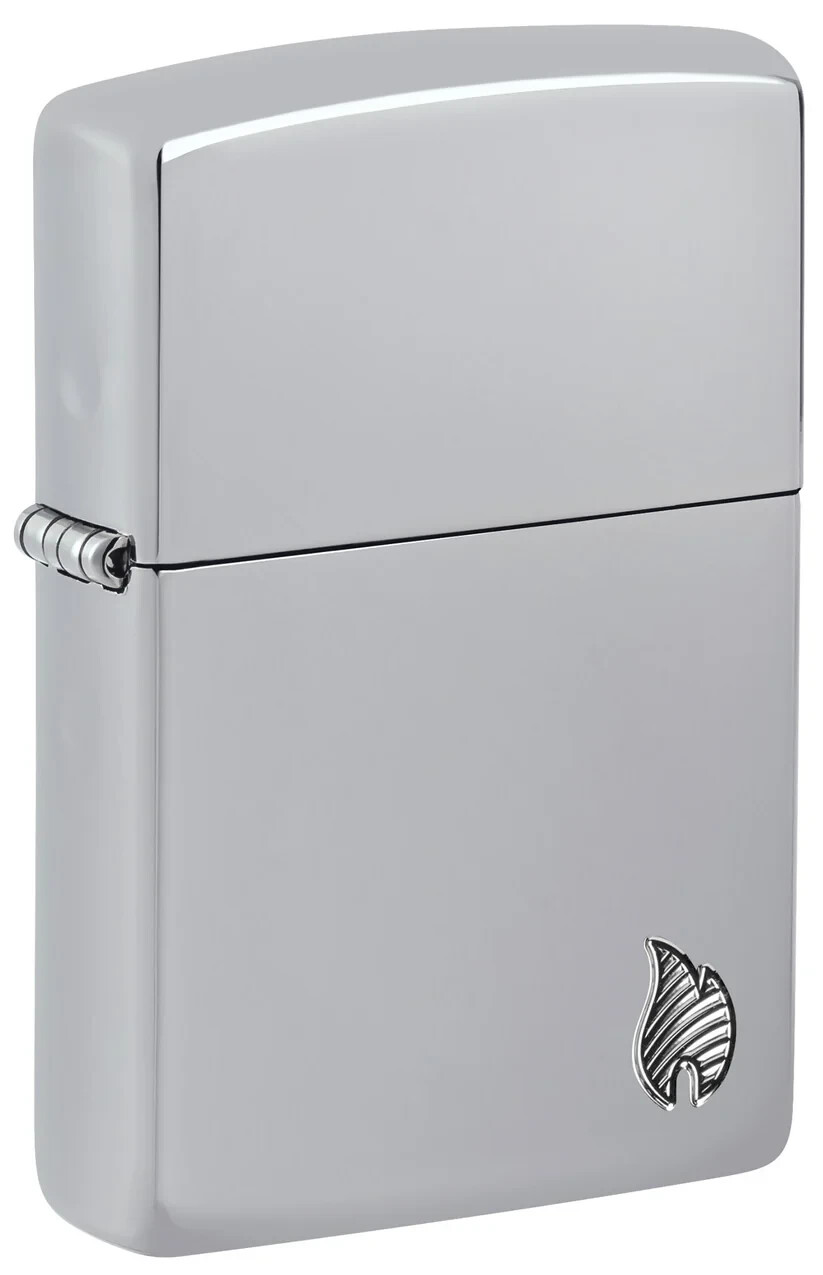 Zippo 46396, Бронированная зажигалка Flame Design, Полированная хромированная отделка, НОВАЯ