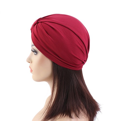 Women Muslim Hijab Islamic Bonnet Pleated Turban Hat Chemo Cap Head Wrap Scarf - Picture 30 of 48