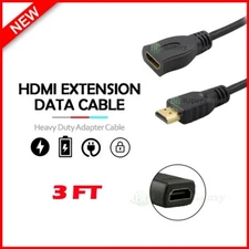 3FT HDMI High Speed Male to Female Extension Adapter Dongle Port Saver Cable