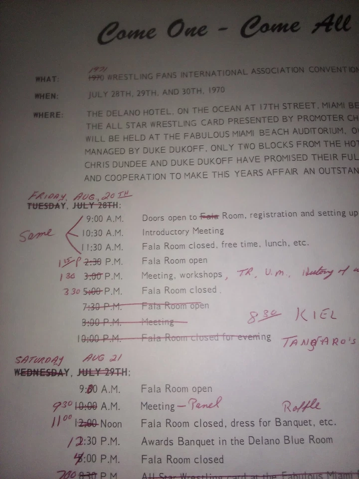 Perfeito estado WFIA raro NWA Funk Graham Wwwf convenção Miami programa de luta livre 1974 WWWF - Imagem 4 de 4