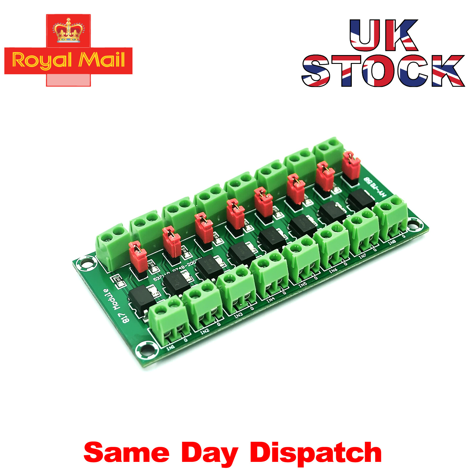 PC817, 8 channel optoisolator breakout for Arduino optoisolator