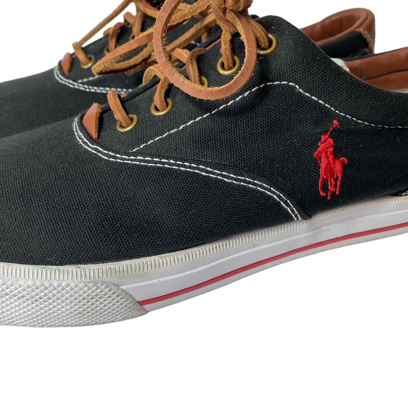Scarpe da ginnastica pony Polo Ralph Lauren in tela nera taglia 13D 13 D