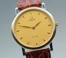 OMEGA De Ville Cal.1478 Quartz 32mm GP Watch Original Buckle Vintage Swiss Made