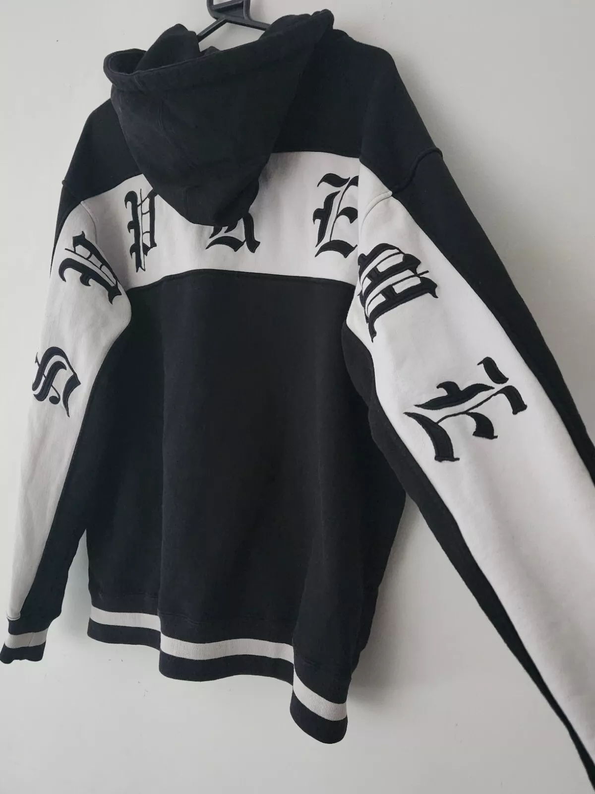 Sweat à capuche zippé à rayures anglaises ancien SS19 Supreme Split L grand sweat à capuche