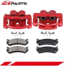 Front Pair Brake Calipers w/ Bracket & Pads For GMC Sierra 1500 3500 HD Yukon