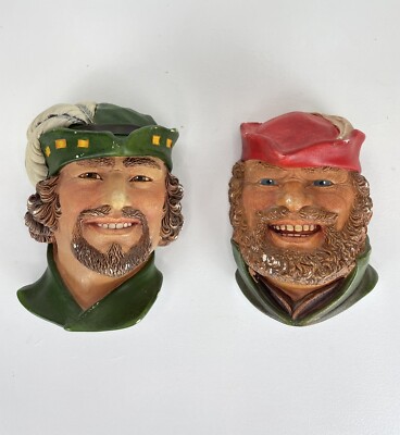 Legend Chalkware ROBIN HOOD & LITTLE JOHN Made In England Historical Bossons