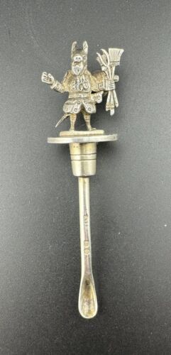 Wiktoriańska nowość srebrna łyżka do pieprzu cayenne, zaufany sługa, Chester 1899 - Zdjęcie 1 z 6