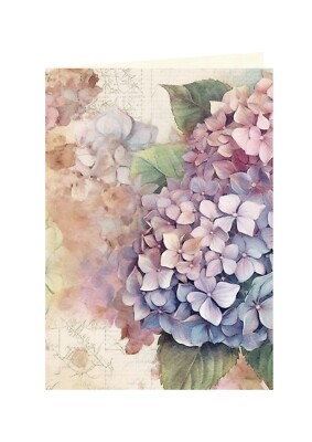 Klappkarte m. Kuvert-Karte-Vintage-Hortensie-Hydrangea-10084