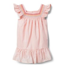 NEW Janie and Jack Aerin Blush Pink Flutter Sleeve Smocked Dress Size 8 NWT