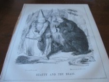1847 Original POLITICAL CARTOON - FRENCH Louis Philippe RUSSIAN Emperor BEAR