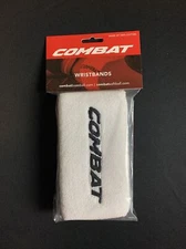 Combat Sports Absorbent Athletic Wristbands Pair White 3” Baseball Softball ⚾️🥎
