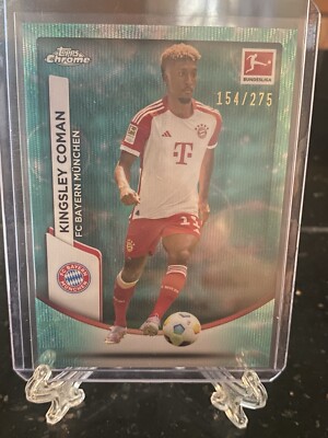 2023/24 Topps Chrome Bundesliga Kingsley Coman Aqua Bubble Wave