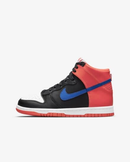 nike dunk high black bright crimson