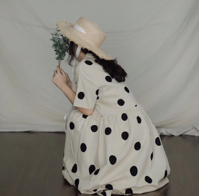 Dress Dot Maxi Dresses with Pockets Retro Women Flax Linen V Neck Long Midi  | eBay