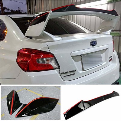 Auto Parts Accessories Motors Top Gurney Flap For Subaru Wrx Sti Trunk Spoiler Painted Glossy Bk Red