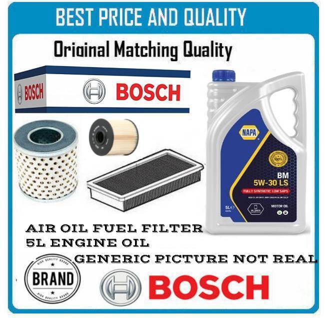 BOSCH AIR OIL FUEL FILTERS AND 5L ENGINE OIL FOR FORD 